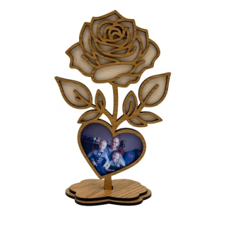 Róża z dedykacją i zdjęciem – personalizowany prezent z grawerem, 3 modele