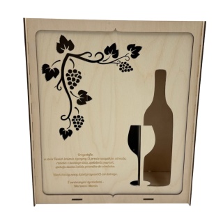 Prezentowe opakowanie na alkohol i szklanki – drewniana skrzynka z grawerem